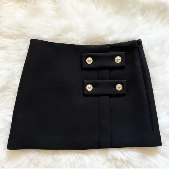 New! VERSACE Medusa Logo Button Embellished Mini Skirt IT 40 - Picture 7 of 11